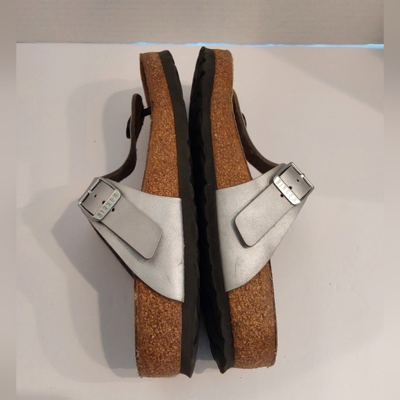 BIRKENSTOCK GIZAH SILVER SIZE 37 PRE-OWNED - Picture 4 of 5